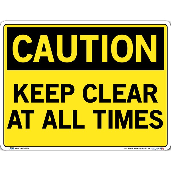 Vinyl Label Sign, 9-1/2" H, 12-1/2" W, Vinyl Label, Rectangle, English, SI-C-34-B-LB-011